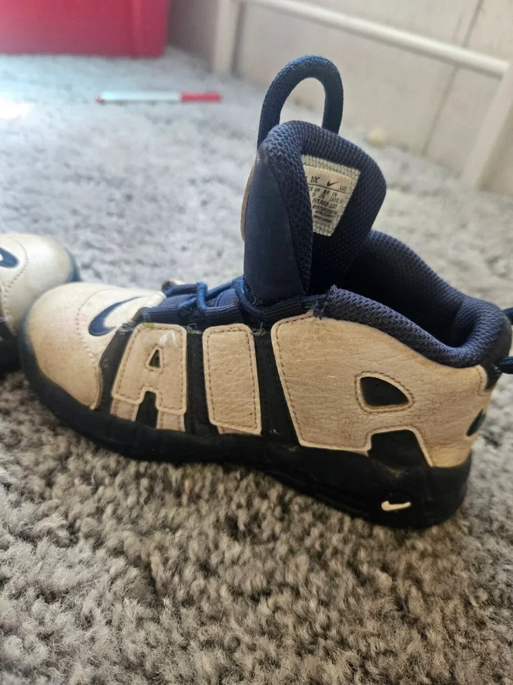Nike Air More Uptempo Olympic Toddler 10C White Navy Red FV5368-100